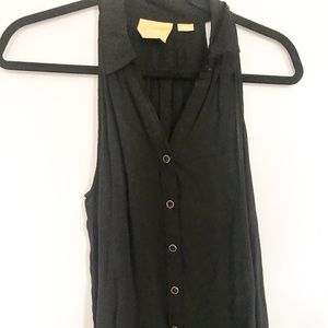 Maeve size 4 black button down tank handkerchief
